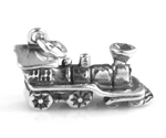 Silver train engine charm