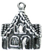 Silver gingerbread house charm