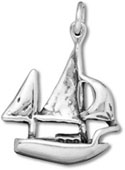 Silver sailboat charm