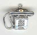 Sterling silver push button telephone charm
