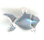 Silver origami fish charm
