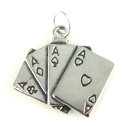 Silver 4 Aces Gambler's Charm Series