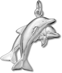 Silver double dolphins charm C3361