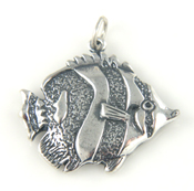 Sterling silver tropical fish pendant