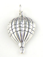 Silver hot air balloon charm