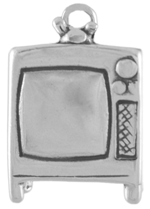 Silver television charm