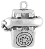 Sterling silver rotary dial telephone charm