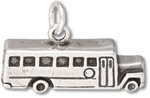 Silver School Bus Charm