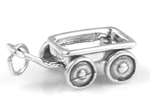 Silver wagon charm (wheels move)