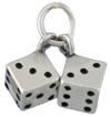 Silver pair of dice charm