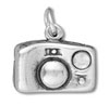 Silver Camera with Crystal for Flash Charm