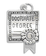 Sterling silver doctorate degree charm