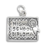 Sterling silver high school diploma charm