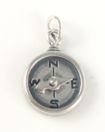 Silver Moveable Compass Charm