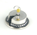 Silver Enamel Birthday Cake with 1 Candle Charm
