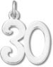 Silver 30th Birthday Charm