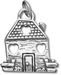 Silver House with Hearts Charm