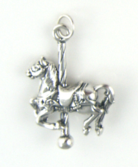 Silver Carousel Horse Charm