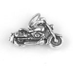 Silver motorcycle charm or pendant