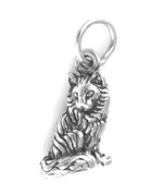 Silver Cat Charm