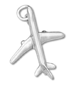 Silver jetliner charm
