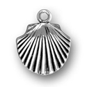 Silver oyster shell charm