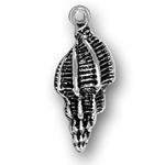 Silver conch shell charm
