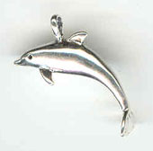 Silver large dolphin charm or pendant