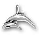 Sterling silver dolphin with baby charm