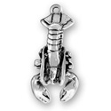 Silver lobster charm