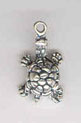 Silver small turtle charm