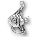 Silver angel fish charm
