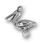 Silver Pelican charm