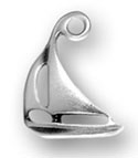 Silver small sailboat charm