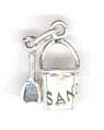 Silver sand pail & shovel charm