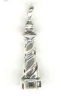 Silver Cape Hatteras Lighthouse charm