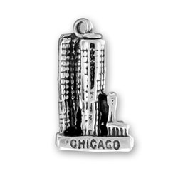 Silver Chicago Marina City charm