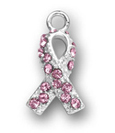 Swarovski Crystal Breast Cancer Ribbon Charm