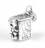 Silver small prayer box charm that opens