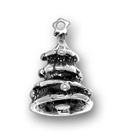 silver Christmas tree charm