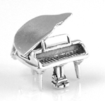 Silver grand piano charm (opens)