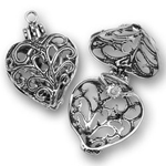 Silver heart with CZ ring charm