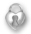 Sterling silver heart lock charm