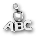 Silver ABC with apple charm