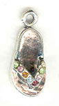 Silver Crystal Flip Flop Charm