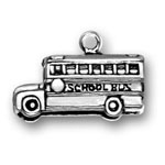 Sterling silver large school bus charm or pendant