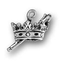 Silver crown with scepter charm