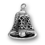 Silver bell charm that rings
