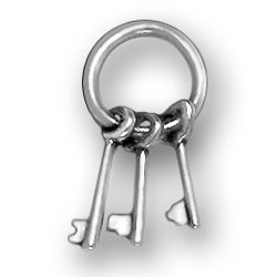 Silver key ring charm