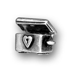 Silver Hope Chest charm with engraving on tope